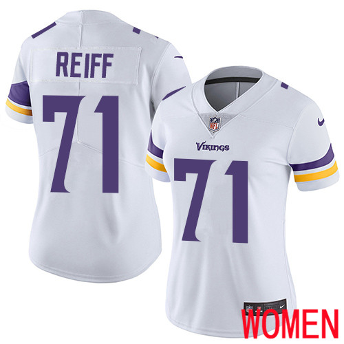 Minnesota Vikings 71 Limited Riley Reiff White Nike NFL Road Women Jersey Vapor Untouchable